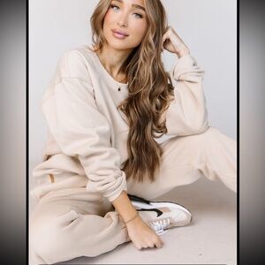 Ampersand Cozy Cabin Sweatsuit- Tan 3X